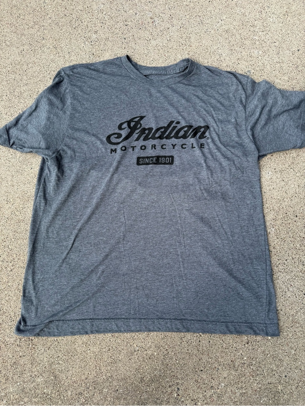 Indian Motorcycle Men's Gray Graphic Logo Crew Neck Short Sleeve Tee Shirt XL